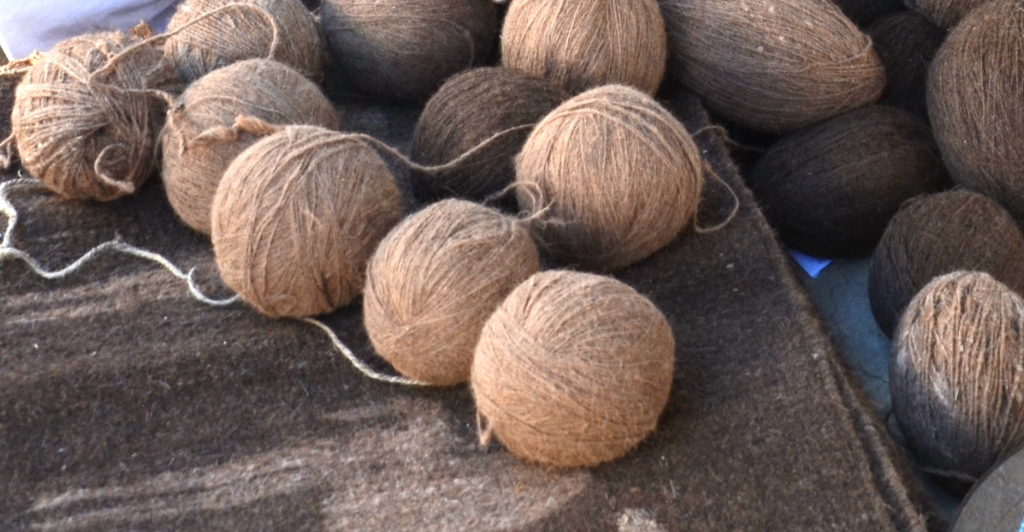 camel wool comes in a range of different colours and lends itself to "naturally dyed" home furniture items.