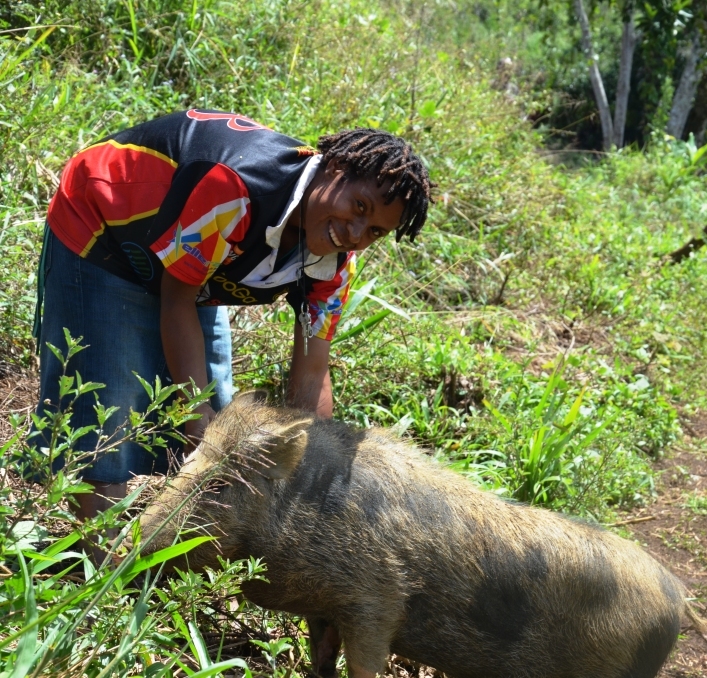 Nancy takes care to be friendly with her sows.