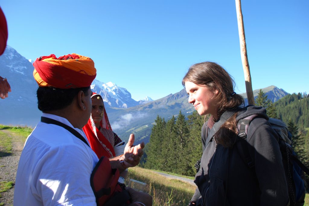 Raika from Rajasthan meet a Swiss goat herd spending the summer in the Alps - during the First International "Interlaken" Conference on Animal Genetic Resources, September 2007